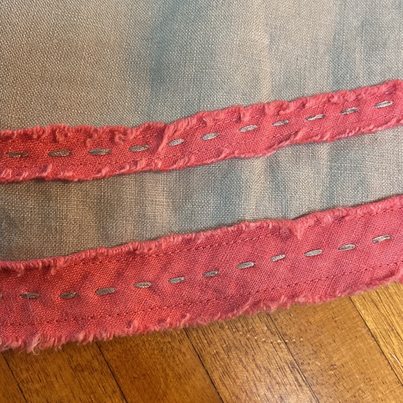 Boden size 4 US (8 UK) tan linen skirt with coral detail trim - Picture 4 of 6